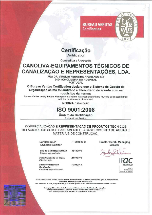 Certificado Bureau Veritas